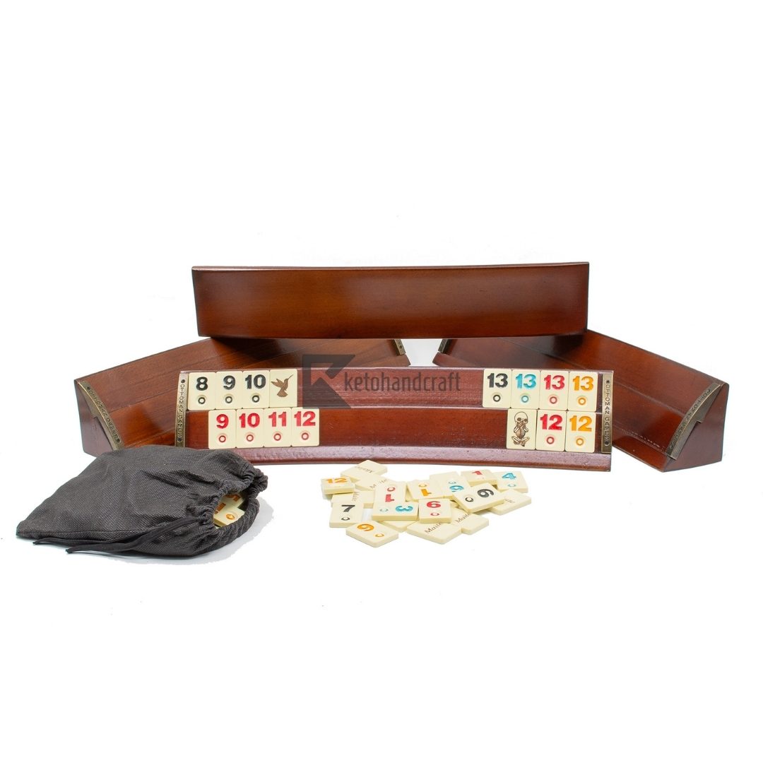 Oval Wooden Rummy Tile Set