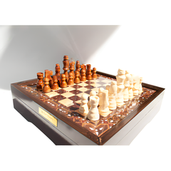 Luxury Wooden Chess: Integrated Storage & Carved Pieces - Ketohandcraft
