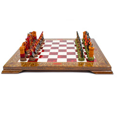 Camelot Saga Chess Set: Hand-Painted on Mosaic - Ketohandcraft