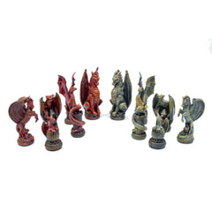 Dragon Chess Set: Hand-Painted on Walnut - Ketohandcraft