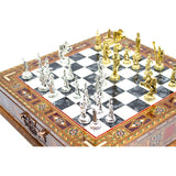 Elite Roman Chess Set - Black: Metal & Walnut - Ketohandcraft