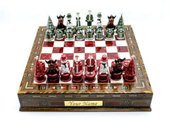 Hand-painted Chess Set: Wooden Christmas Edition - Ketohandcraft