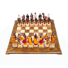 Mythological Chess Set: Trojan & Sparta Hand-Painted - Ketohandcraft