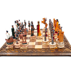 Mythological Chess Set: Trojan & Sparta Hand-Painted - Ketohandcraft