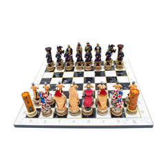 Ottoman & Crusaders Chess: Hand-Painted on Foldable Board - Ketohandcraft