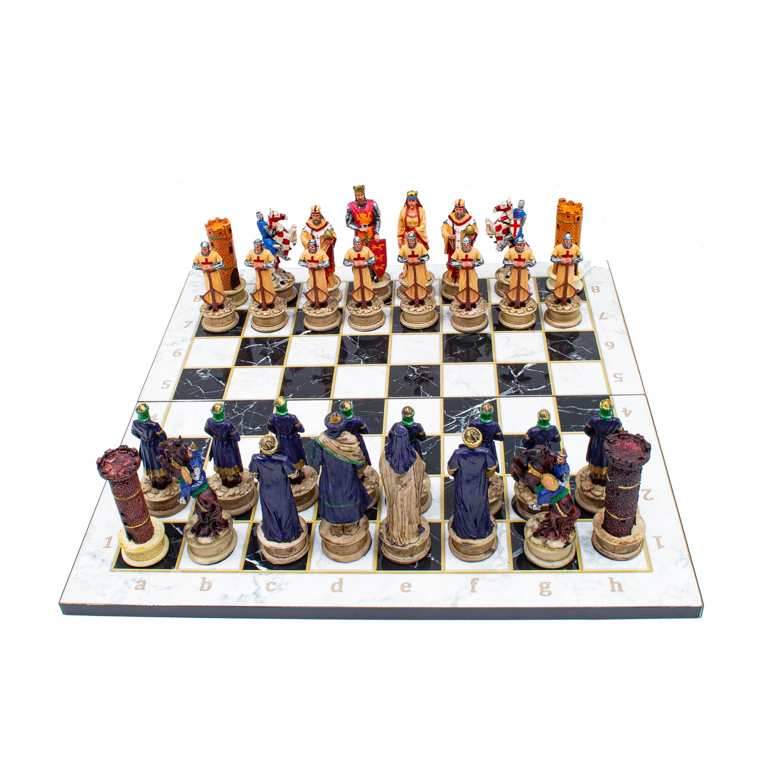 Ottoman & Crusaders Chess: Hand-Painted on Foldable Board - Ketohandcraft