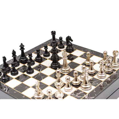 Tall Marble Pattern Chess Box