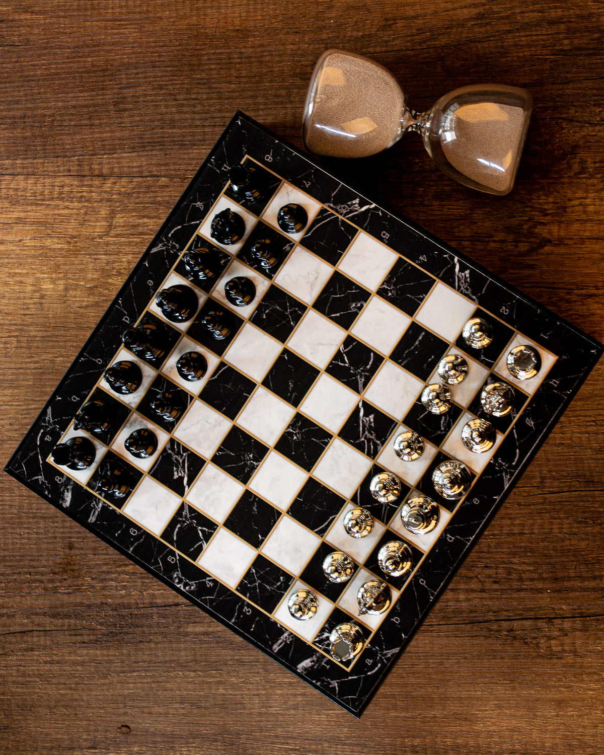 Tall Marble Pattern Chess Box