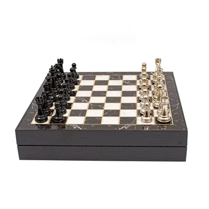 Tall Marble Pattern Chess Box