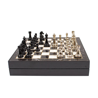 Tall Marble Pattern Chess Box