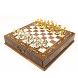Roman-Themed Chess: Walnut with Zamak Pieces - Ketohandcraft