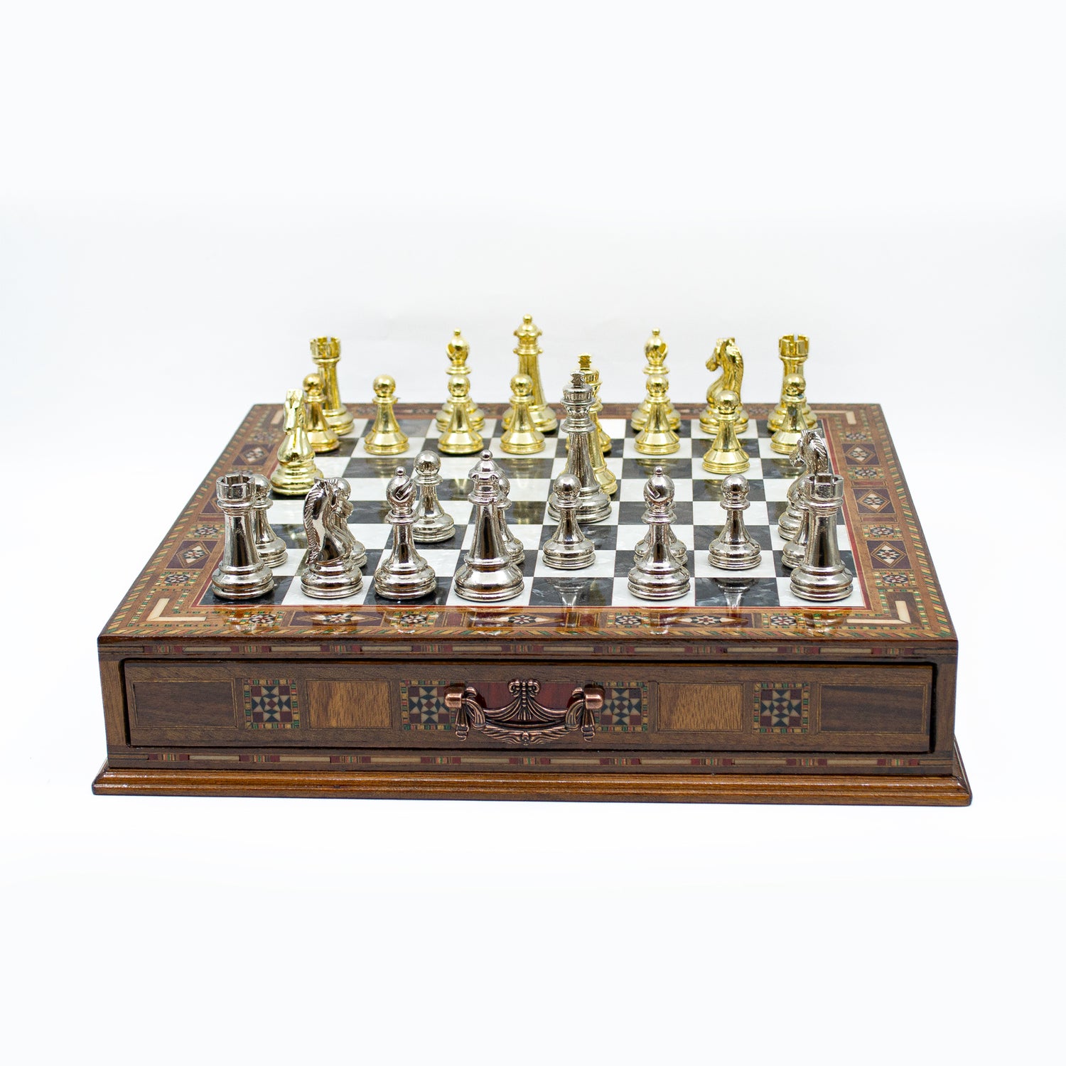 Chess Set with Drawer - Black: Handcrafted Classic - Ketohandcraft