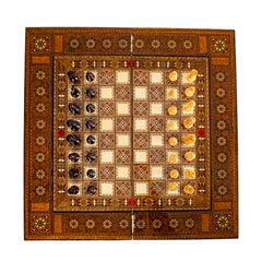 Elegance Chess and Backgammon Table: Wooden Artisan Furniture - Ketohandcraft