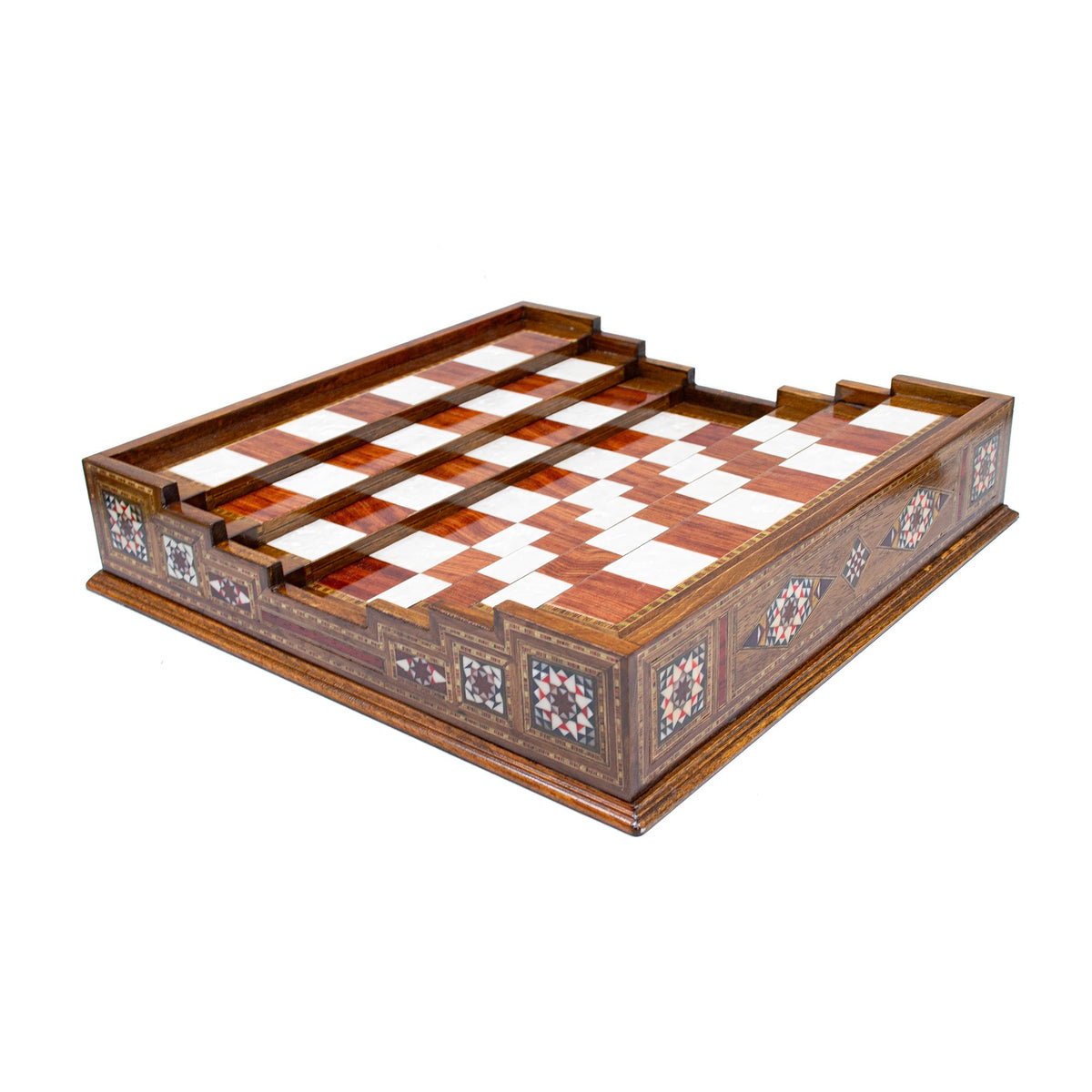 Arena chess board with stepped sides