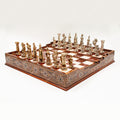 Arena chess set with Roman metal pieces