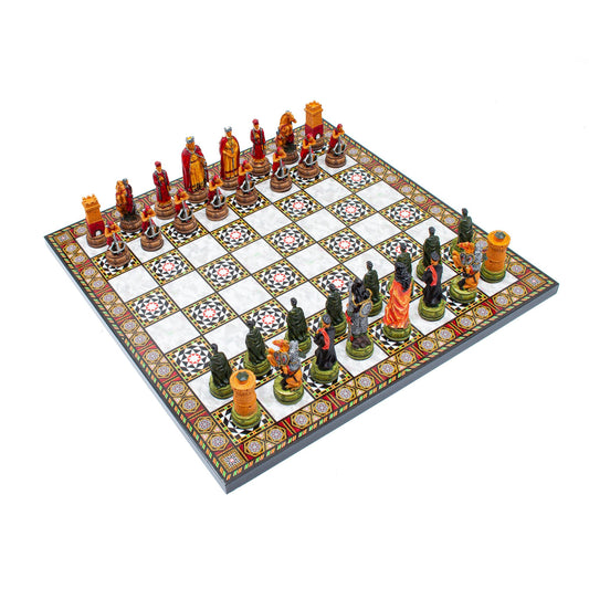 Foldable Mosaic Chess Set – Hand-Painted Pieces