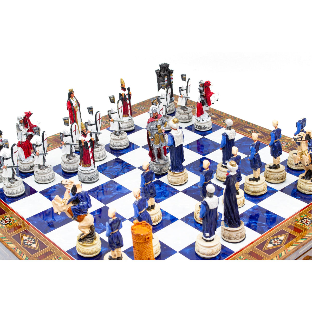 Hand-Painted Chess Set with Drawer