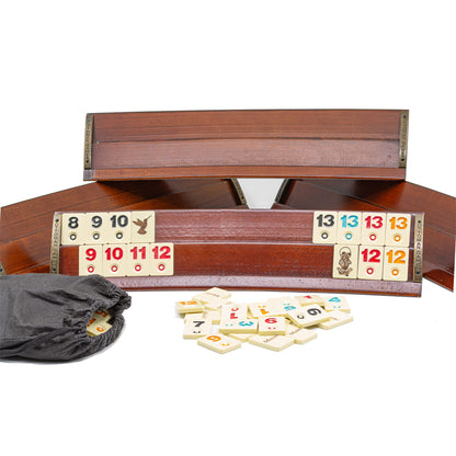 Oval Wooden Rummy Tile Set